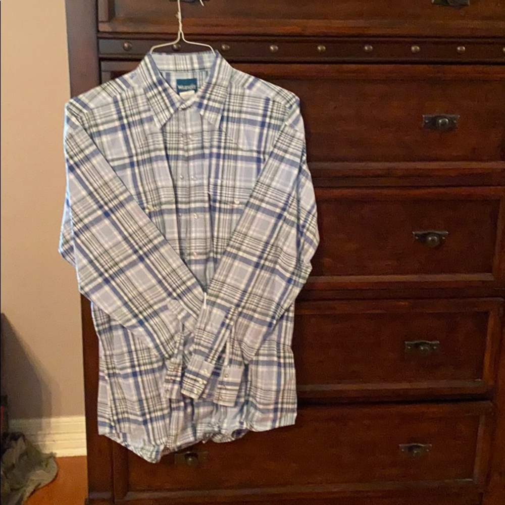 Pearl snap Wrangler shirt XL Tall